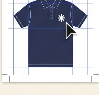 Design artboard placing your logo on a polo shirt